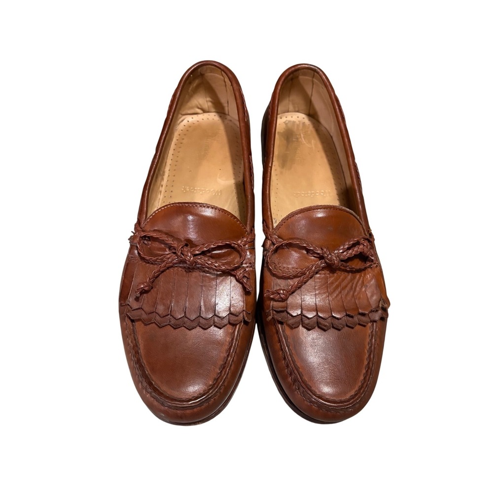 Allen Edmonds Woodstock Loafers Mens 10 D Brown Kiltie Tassel Leather USA